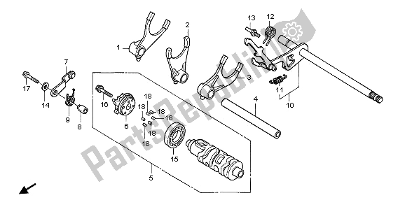 All parts for the Gearshift Drum of the Honda NT 700 VA 2006