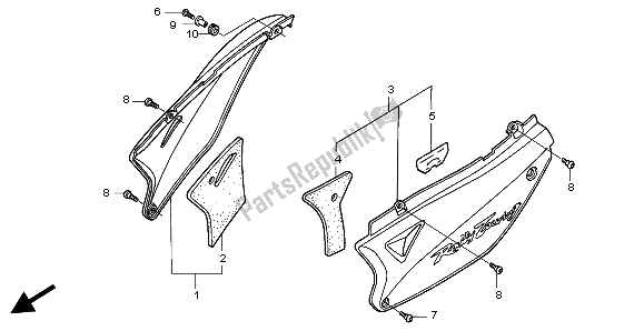 All parts for the Side Cover of the Honda XL 650V Transalp 2004