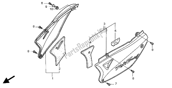 Todas las partes para Cubierta Lateral de Honda XL 650V Transalp 2004