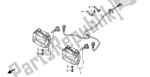 Todas las partes para Faro de Honda TRX 350 FE Fourtrax Rancher 4X4 ES 2002