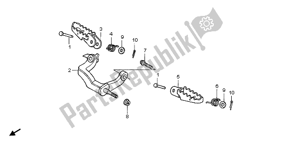 All parts for the Step of the Honda XR 600R 1998