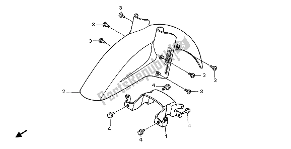 Tutte le parti per il Parafango Anteriore del Honda XL 1000V 2006