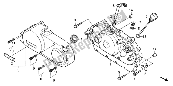 All parts for the Right Crankcase Cover of the Honda VT 750 CA 2006