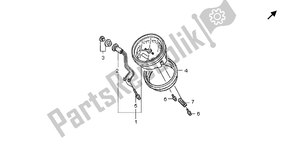All parts for the Meter (mph) of the Honda VT 750 CA 2009