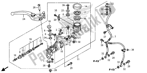 Wszystkie części do G?ówny Cylinder Hamulca Przedniego Honda CBR 600 RR 2013