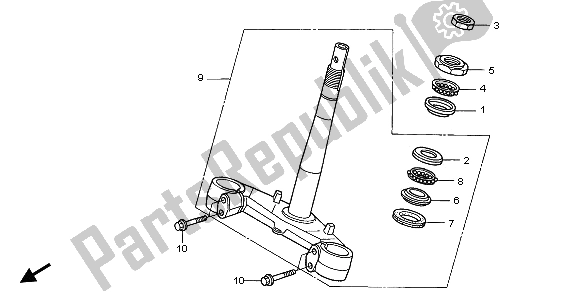 Tutte le parti per il Gambo Dello Sterzo del Honda SH 150S 2008