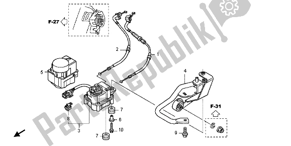 All parts for the Servo Motor of the Honda CBF 1000F 2012