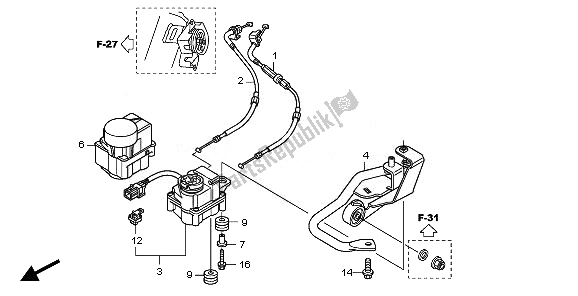 Toutes les pièces pour le Servomoteur du Honda CBF 1000 FTA 2010