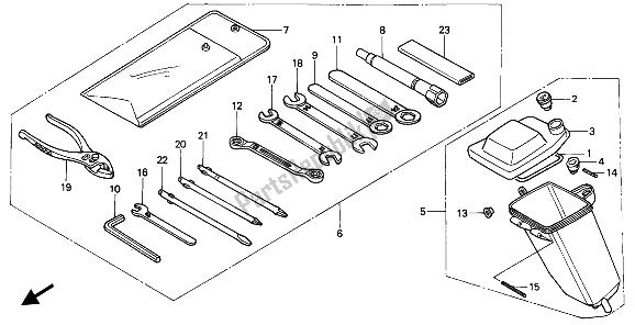 Tutte le parti per il Strumenti E Cassetta Degli Attrezzi del Honda NX 650 1991