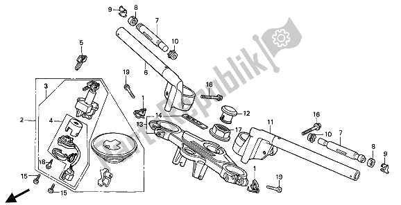 Toutes les pièces pour le Tuyau De Poignée Et Pont Supérieur du Honda CBR 1000F 1994