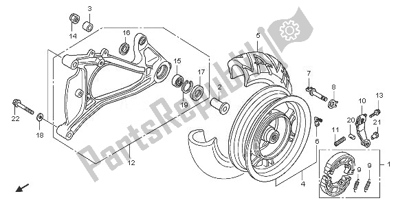 Todas las partes para Rueda Trasera Y Basculante de Honda PES 150 2008