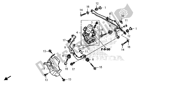 All parts for the Front Power Unit of the Honda CBR 600 RA 2013