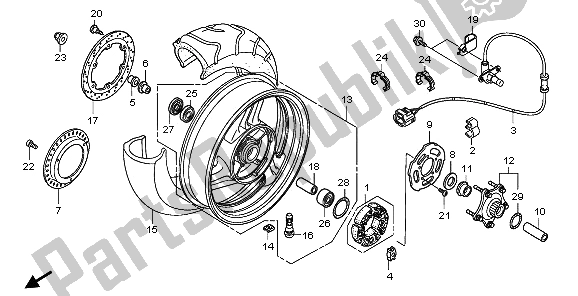 Todas las partes para Rueda Trasera de Honda NT 700 VA 2006