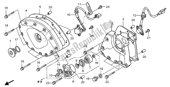 All parts for the Front Cover & Transmission Cover of the Honda GL 1800 2007