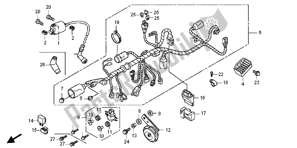 All parts for the Wire Harness of the Honda CBF 125M 2013