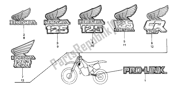 Tutte le parti per il Marchio del Honda CR 125R 1985