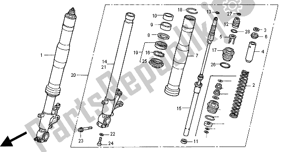 Tutte le parti per il Forcella Anteriore del Honda CBR 900 RR 2000