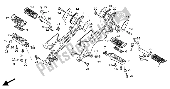 Tutte le parti per il Passo del Honda CBF 500 2004