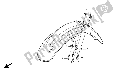 Tutte le parti per il Parafango Anteriore del Honda XR 125L 2004