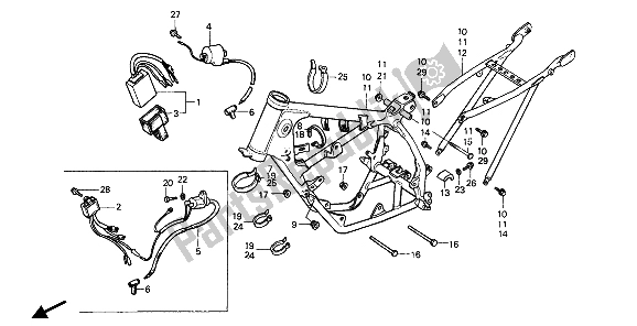 Toutes les pièces pour le Corps De Cadre Et Bobine D'allumage du Honda CR 80R2 1986