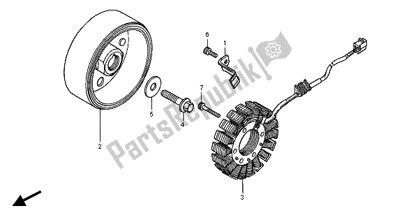 All parts for the Generator of the Honda CB 600F Hornet 2001