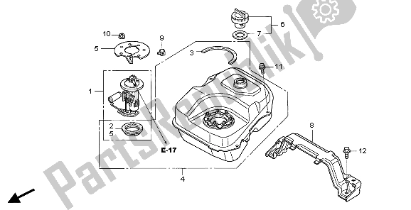 Tutte le parti per il Serbatoio Di Carburante del Honda SH 125 2007