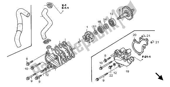 Todas las partes para Bomba De Agua de Honda CR 125R 2007