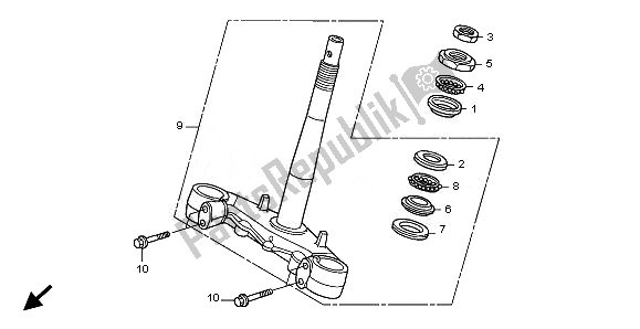 Todas las partes para Vástago De Dirección de Honda SH 150 2010