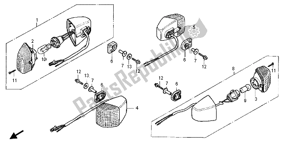 Toutes les pièces pour le Clignotant du Honda RVF 400R 1996