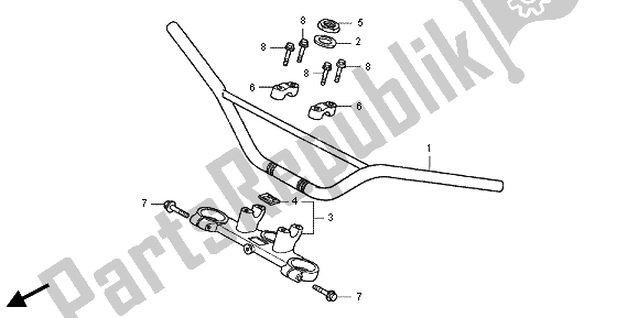 All parts for the Handle Pipe & Top Bridge of the Honda CRF 150R SW 2012