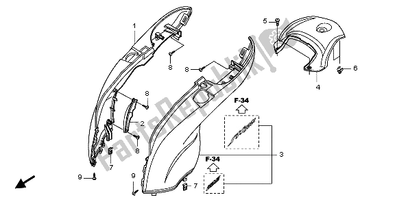 Tutte le parti per il Copertura Del Corpo del Honda SH 300A 2009