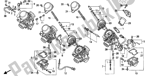 All parts for the Carburetor (component Parts) of the Honda CBR 900 RR 1993