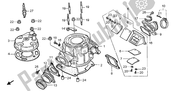 Todas las partes para Cilindro Y Culata de Honda CR 80R SW 2000