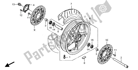 Todas las partes para Rueda Delantera de Honda VFR 1200F 2011