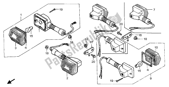 Toutes les pièces pour le Clignotant du Honda CB 250 1997