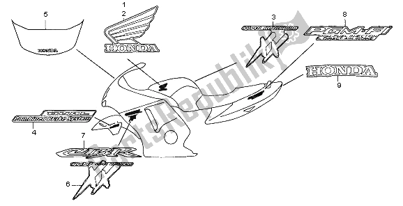 Todas las partes para Raya Y Marca (1) de Honda CBR 1100 XX 2006