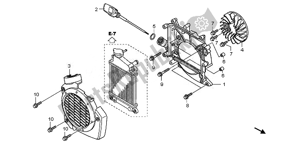 All parts for the Cooling Fan & Radiator Cover of the Honda NHX 110 WH 2008