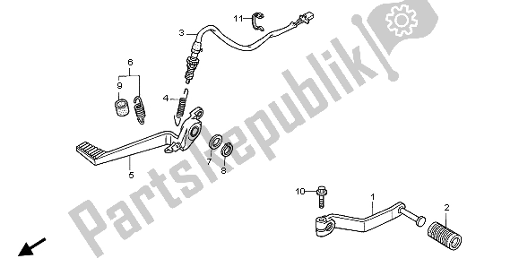 All parts for the Pedal of the Honda VFR 800A 2002