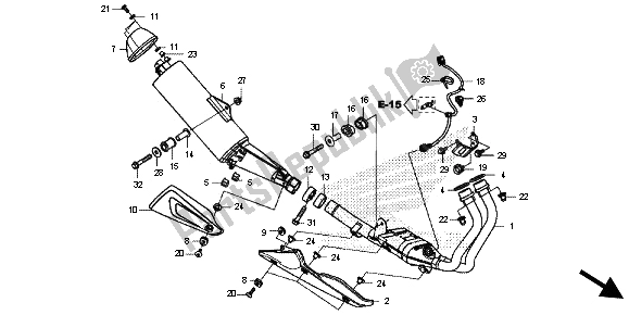 Todas las partes para Silenciador De Escape de Honda CB 500F 2013