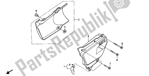 Toutes les pièces pour le Couvercle Latéral du Honda NX 250 1988