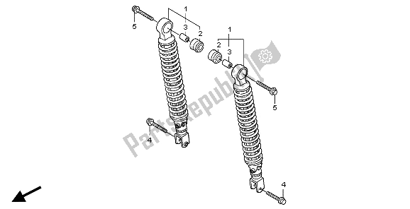 All parts for the Rear Cushion of the Honda PES 150 2006