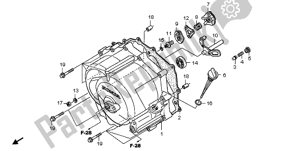 All parts for the Front Crankcase Cover of the Honda TRX 250 EX Sporttrax 2003