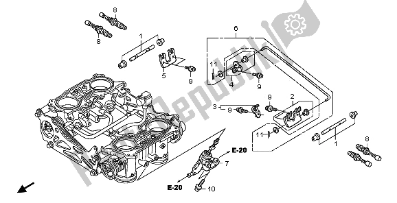 All parts for the Throttle Body (component Parts) of the Honda ST 1300A 2006