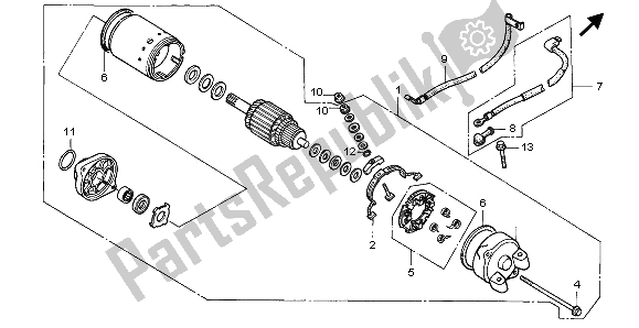 All parts for the Starting Motor of the Honda XRV 750 Africa Twin 1995