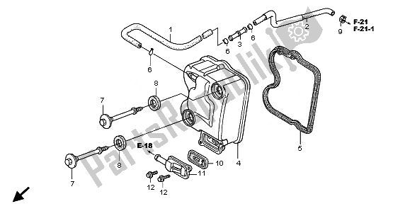 Todas las partes para Cubierta De Tapa De Cilindro de Honda FES 125A 2008