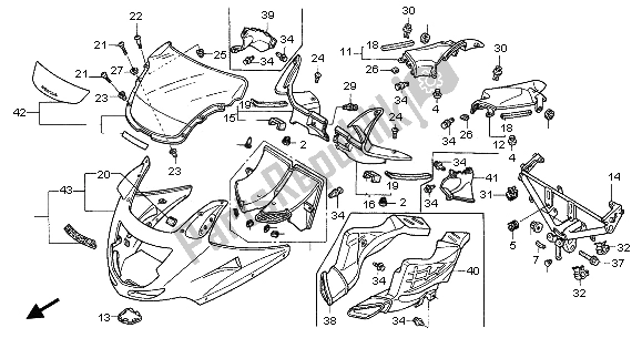 Todas las partes para Capucha Superior de Honda CBR 1100 XX 2003