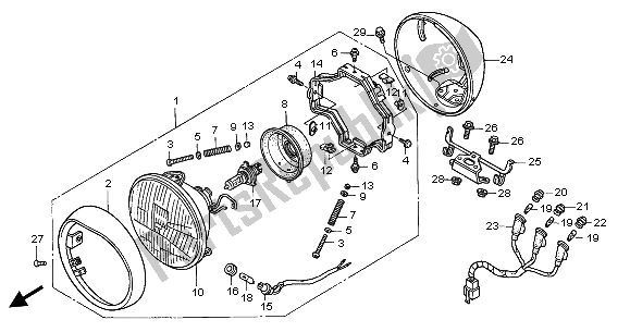 Alle onderdelen voor de Koplamp (eu) van de Honda GL 1500C 2002