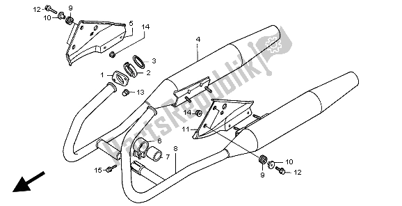 All parts for the Exhaust Muffler of the Honda CA 125 1999