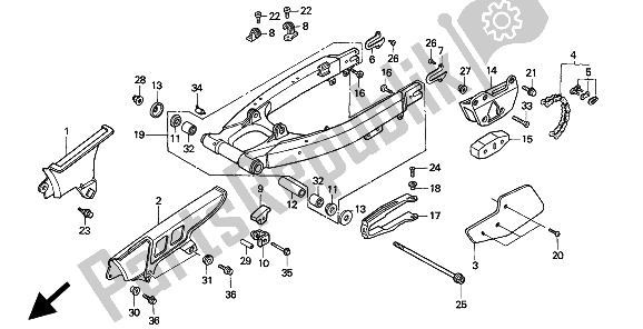 Toutes les pièces pour le Bras Oscillant Et Boîtier De Chaîne du Honda XR 600R 1994