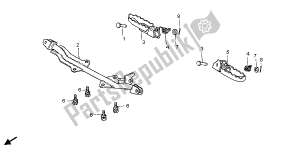 Todas as partes de Passo do Honda XR 70R 1998